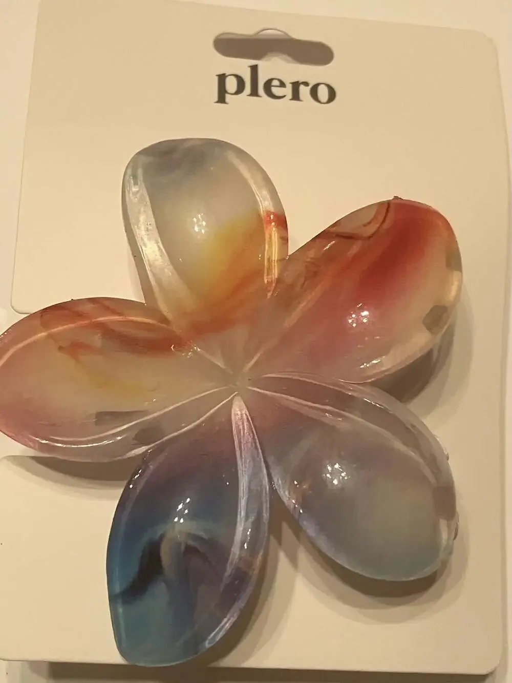 Plero Floral Resin Hair Claw Clip Multi-color Plumeria